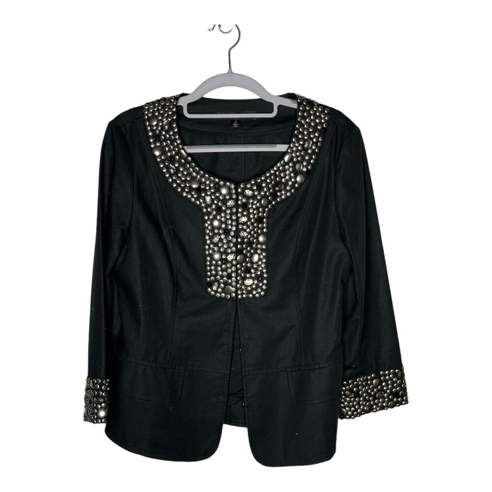 Lafayette 148 Blazer Womens Size 4 Beaded Embellished Jacket Western *Flaw